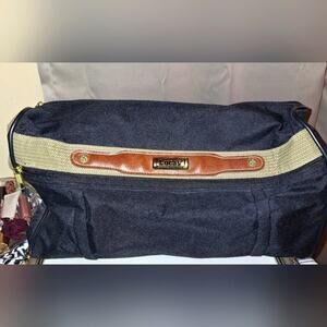 Vintage Black and Brown Lucas Duffle Bag Gym Travel Vacation School College 90s